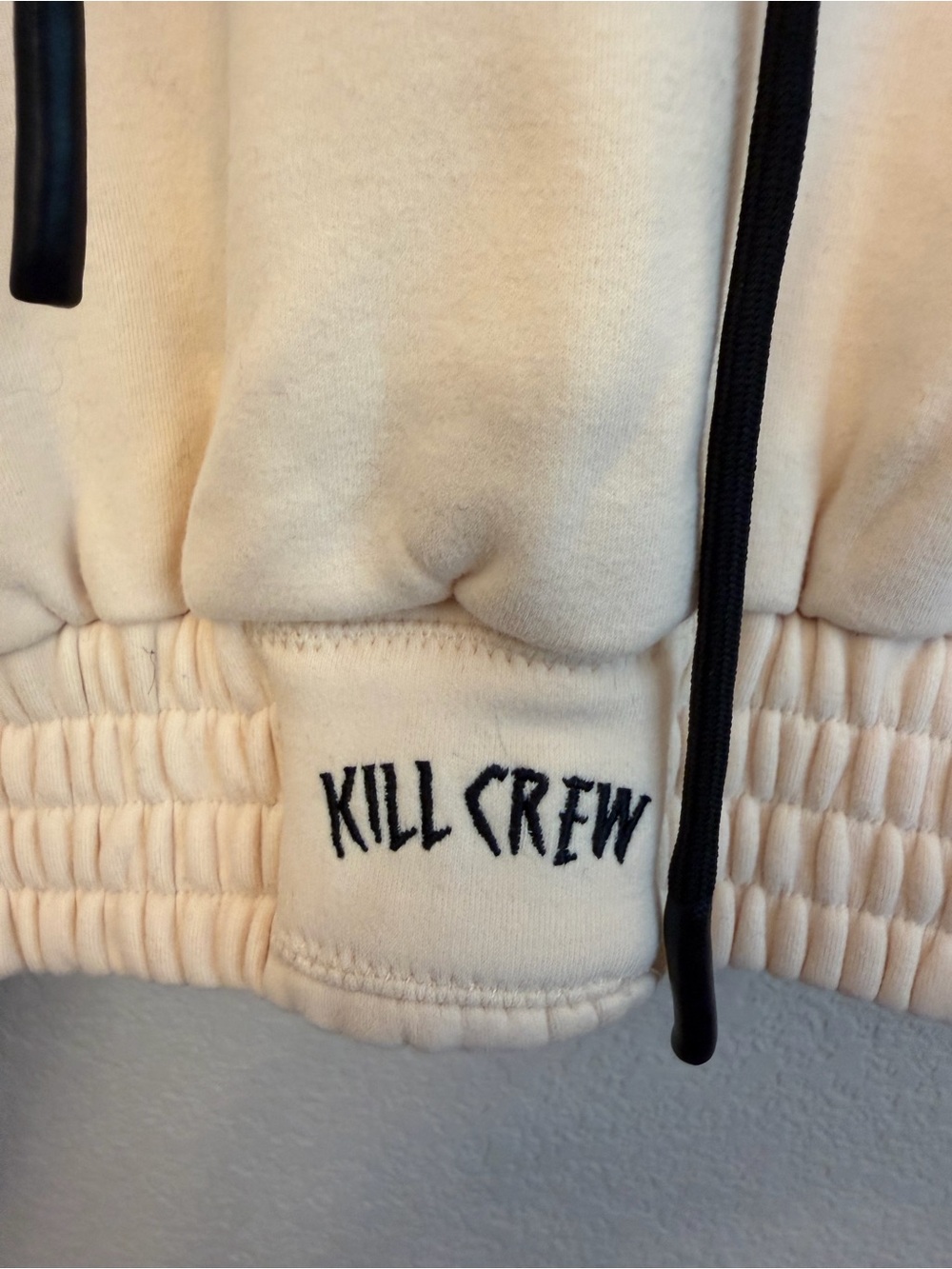 Kill Crew Cropped Hoodie in Cream Sz M - Picture 6 of 12
